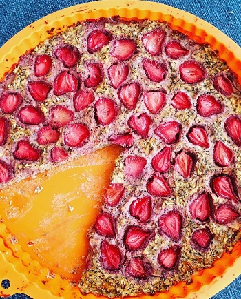 Recept na jahodový fit koláč