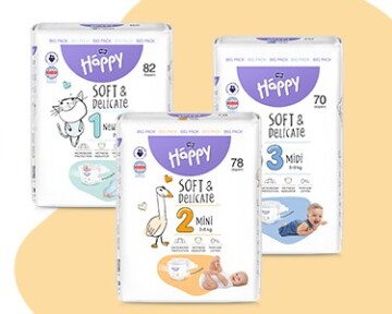 Náhledový obrázek pro článek Otestujte nové dětské pleny Happy SOFT & DELICATE