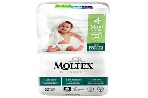 Natahovací plenkové kalhotky Moltex Pure & Nature Maxi 7-12 kg (22 ks)