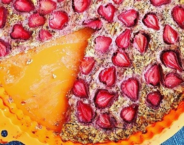 Recept na jahodový fit koláč
