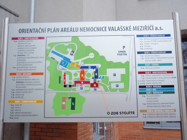 Nemocnice Valašské Meziříčí a.s.Mapa areáluGynekologicko-porodnické oddělení sídlí v 9. patře bloku B.